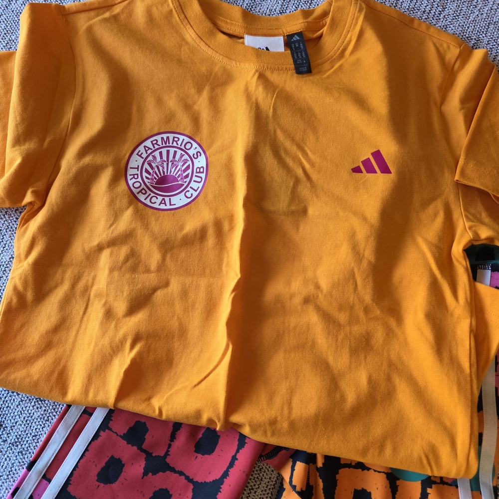 FARM Rio- Adidas Orange Tropical Club T-Shirt/Short Set.